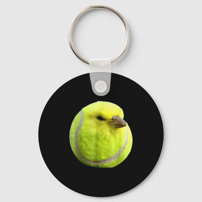 Porte-clés Tennis Bird Meme Round Budgie Tennis Ball  (Recto)