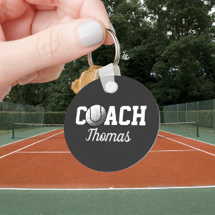Porte-clés Tennis Coach Custom Name Typography Personalized 