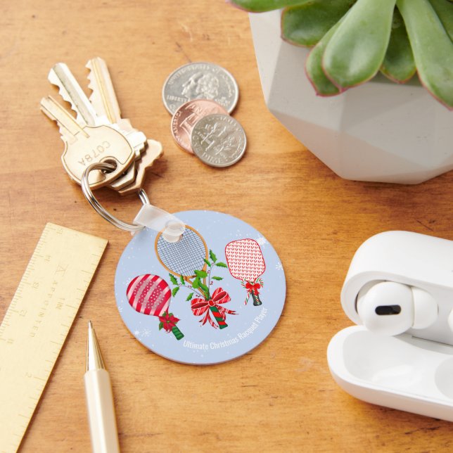 Porte-clés Tennis de Noël, Paddleball, Joueur de Pickleball (Bureau)