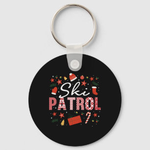 Porte-clés Tenue de Noël de la patrouille de ski Piste d'urge