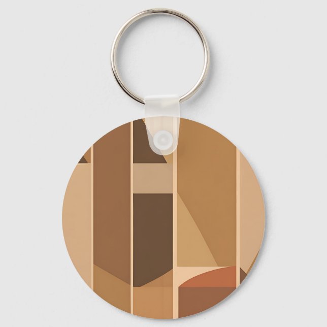 Porte-clés Terracotta Géométrique Abstraite Moderne du Milieu (Recto)