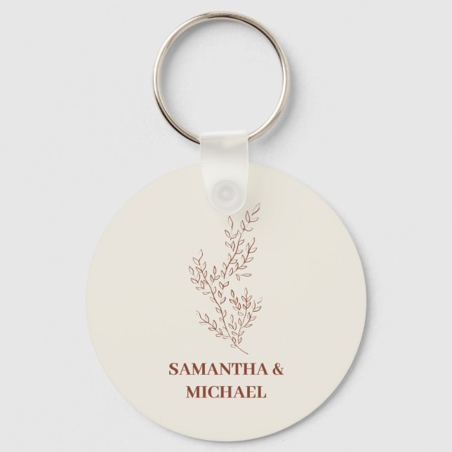 Porte-clés Terracotta Ivory Beige Ivy Flower Minuscule Mariag (Recto)