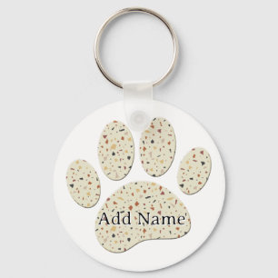 Porte-clés Terrazzo Dog Pawprint Motif Art