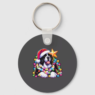 Porte-clés Terre de Noël Landseer Chien Terre-Neuve Noël ench