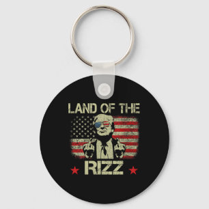 Porte-clés Terre du Rizz drôle patriotique Trump 4 juillet