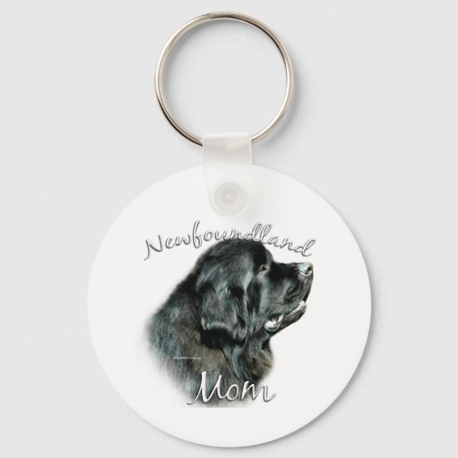 Porte-clés Terre-Neuve (noir) Maman 2 (Recto)