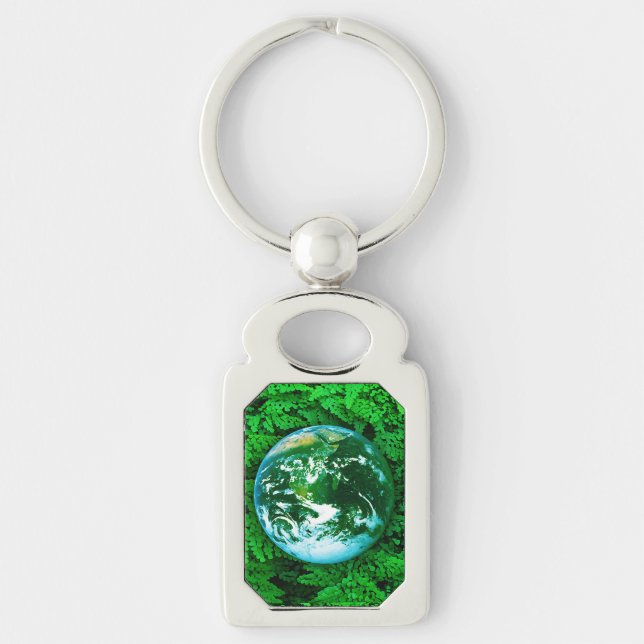 Porte-clés Terre verte - conscience écologique (Devant)