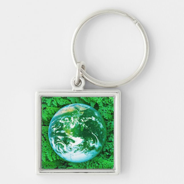 Porte-clés Terre verte - conscience écologique (Devant)
