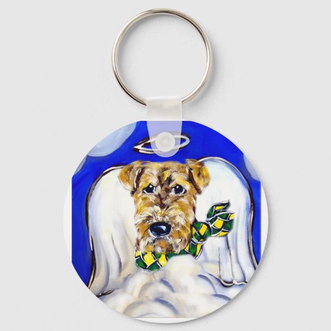 Porte-clés Térrier Airedale Ange (Recto)