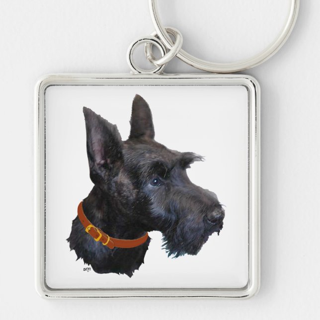 Porte-clés Terrier Écossais Heureux (Devant)