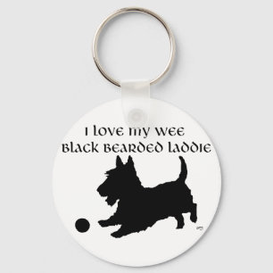Porte-clés Terrier Écossais - Petit garçon barbu noir