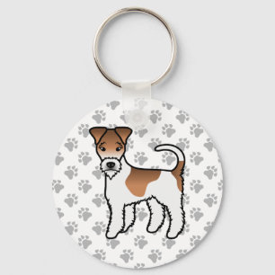 Porte-clés Terrier Fox à fil de fer blanc et fauve Chien de d