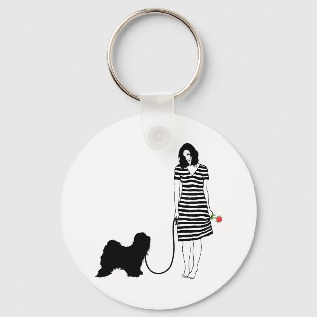 Porte-clés Terrier tibétain (Recto)