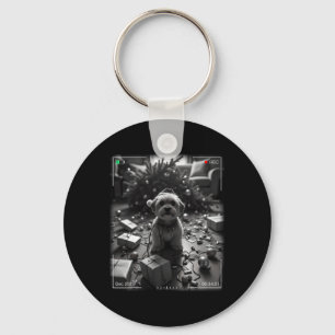Porte-clés Terrier Yorkshire de Noël pris en photo