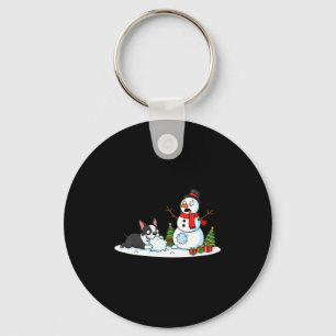 Porte-clés Tervier de Boston Bonhomme de Neige Arbre de Noël