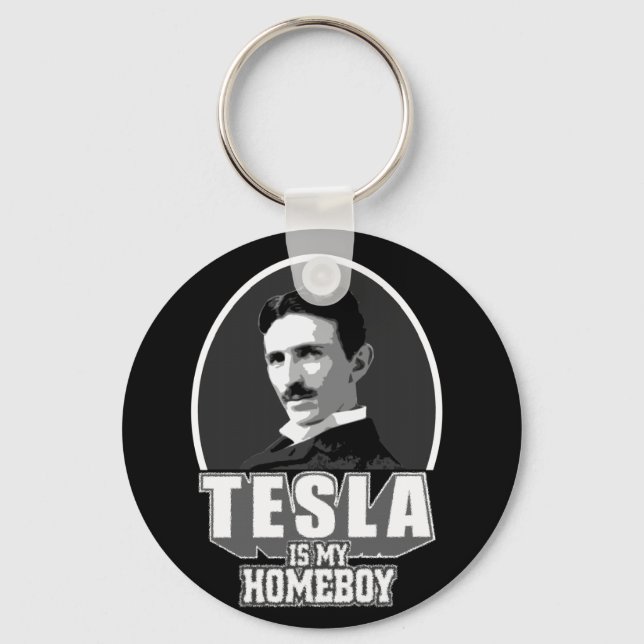 Porte-clés Tesla est mon pote (Recto)