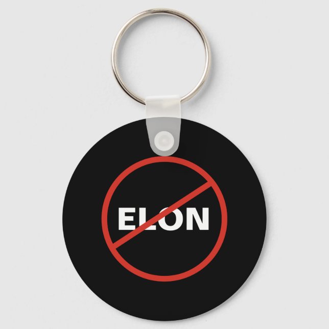 Porte-clés Tesla - Simple ANTI ELON - noir (Recto)