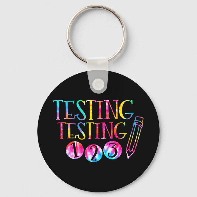 Porte-clés Test de la teinture Jour de l'examen enseignant Te (Recto)