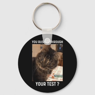 Porte-clés Test Réalisé en Trombe Drôle de Jour d'Examen Chat