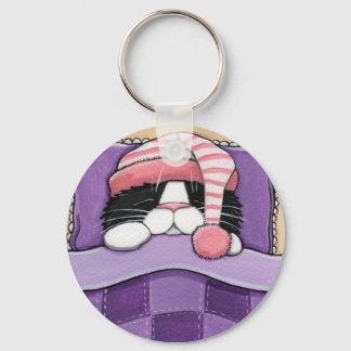Porte-clés Tête couchée - Porte - clé de chat