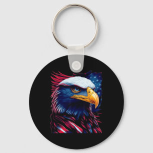 Porte-clés Tête d'aigle patriotique - 4 juillet Da de l'indép