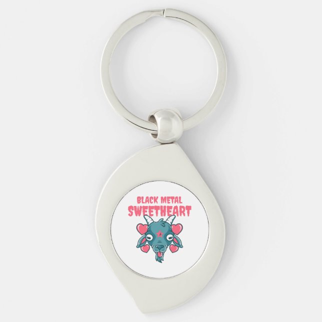 Porte-clés tête de chèvre mignonne baphomet (Devant)
