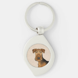Porte-clés Tête de chien de dessin animé mignon Airedale Terr