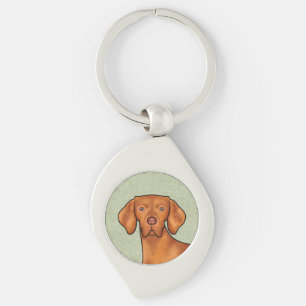 Porte-clés Tête de chien de race Vizsla Hongrois dessin animé