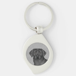 Porte-clés Tête de chien Labrador Retriever noir Art Chien La