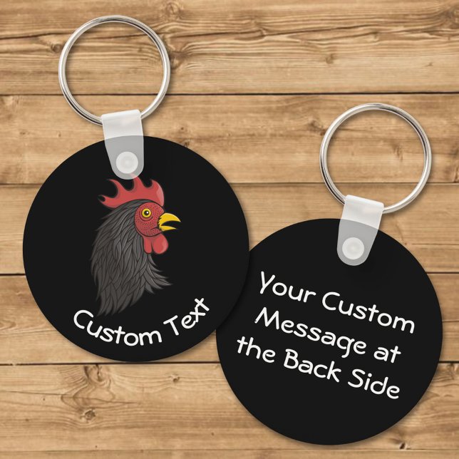 Porte-clés Tête de Coq Noir (Créateur téléchargé)