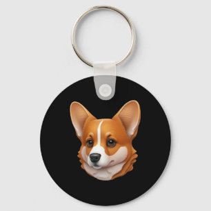 Porte-clés Tête de corgi mignon