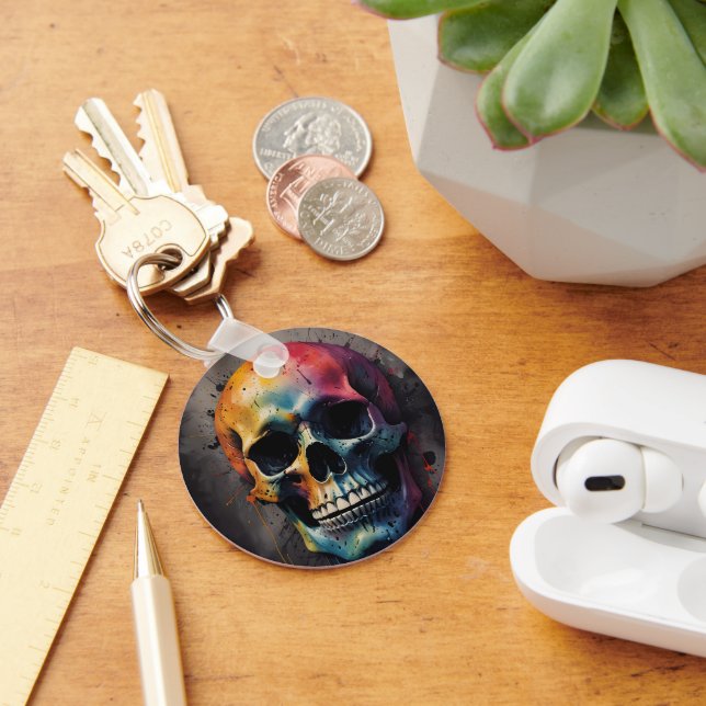 Porte-clés Tête de couleur crâne (Bureau)