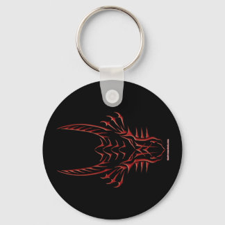 Porte-clés Tête de dragon rouge tribal
