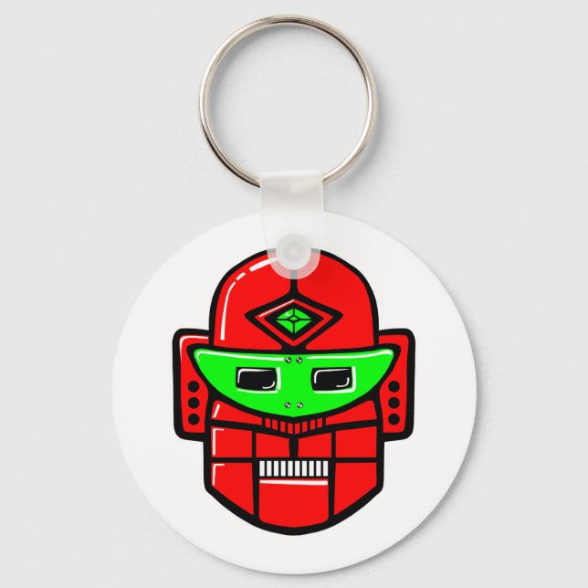 Porte-clés Tête de Robot Rétro (Recto)