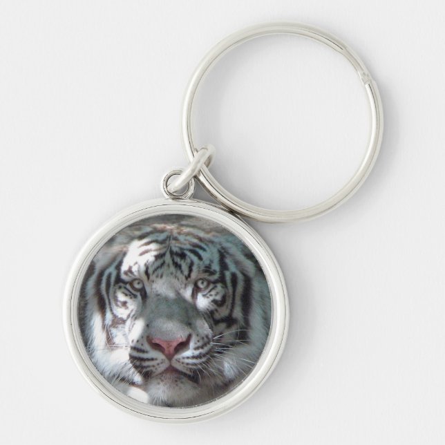 Porte-clés Tête de Tigre Blanc (Devant)