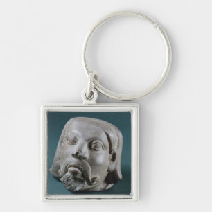 Porte-clés Tête polie de grès d'un étranger, Sarnath, 3èm