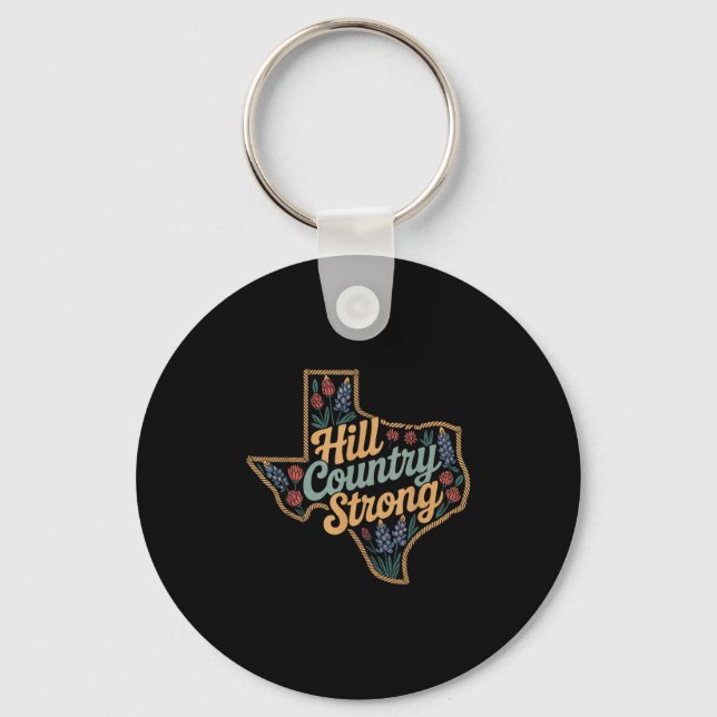 Porte-clés Texas Hill Country 2025 Texas Strong Retro Motivat (Recto)