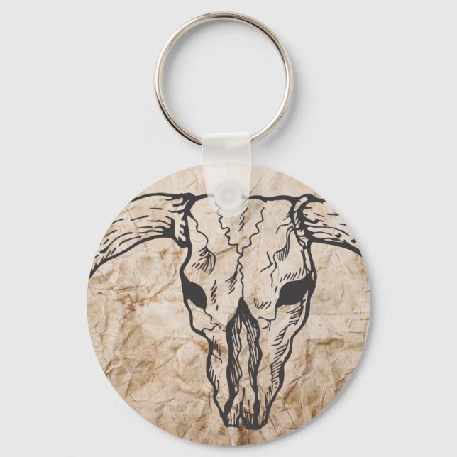 Porte-clés Texas Longhorn Bull Skull (Recto)