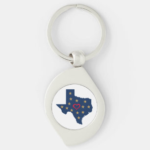 Porte-clés Texas Love and Shining Stars in the Lone Star Stat