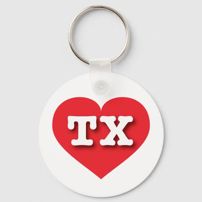 Porte-clés Texas Red Heart - J'aime TX (Recto)