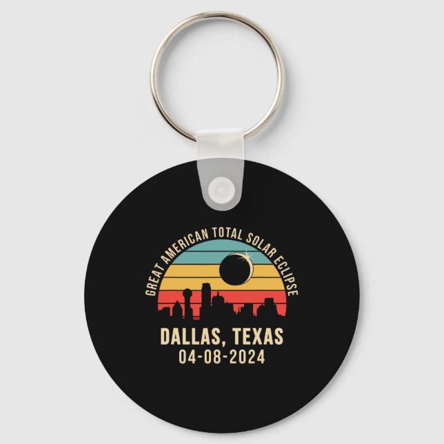 Porte-clés Texas Skyline Total Solar Eclipse 2024 (Recto)