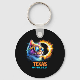 Porte-clés Texas Total Solar Eclipse 2024 Cat Solar Eclipse G