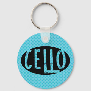 Porte-clés Texte brut ovale cello