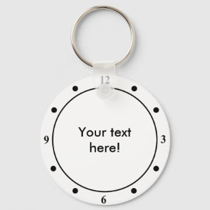 Porte-clés Texte de la face noir blanc