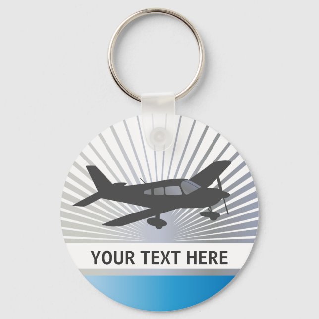 Porte-clés Texte de la Personnaliser - Avion de basse aile (Recto)