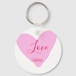 Porte-clés texte de la Saint-Valentin amour cœur rose rouge n