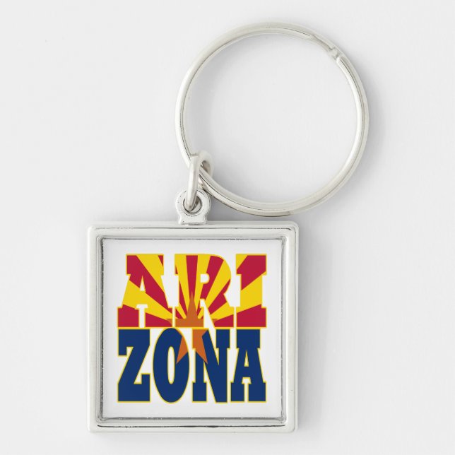 Porte-clés Texte du drapeau de l'état de l'Arizona (Devant)