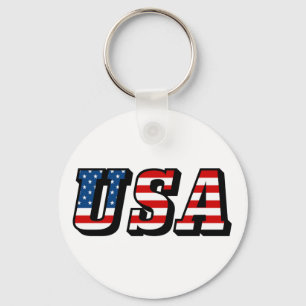 Porte-clés Texte du drapeau des États-Unis