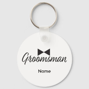 Porte-clés Texte du Groomsman et cravate de Bow