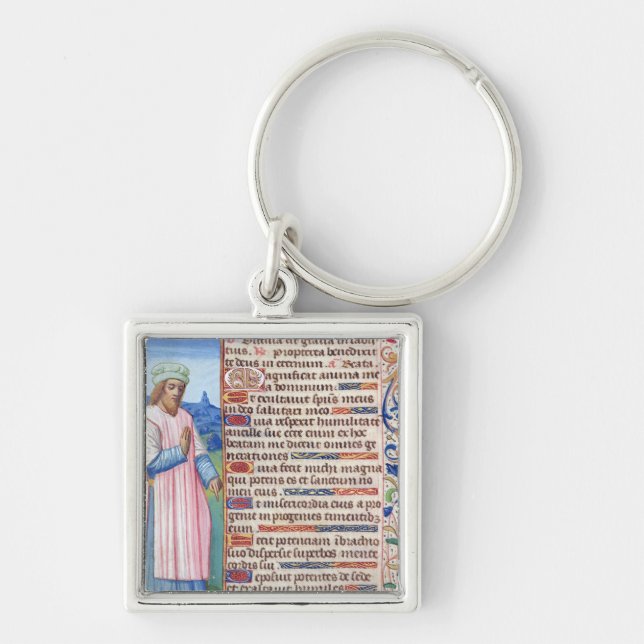 Porte-clés Texte du Magnificat avec un portrait de (Devant)